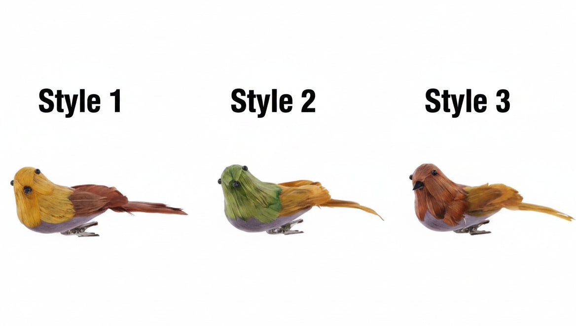 Feather Bird with Clip, 2 Style Options