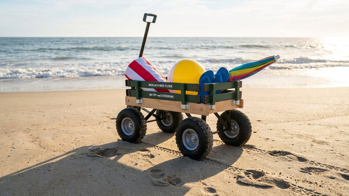 Berlin Big-Foot Kid's Wagon by AmishToyBox.com - Perfect Wagon for Children and Toddlers - Amish Made in Ohio, USA - 10" No-Flat Tires
