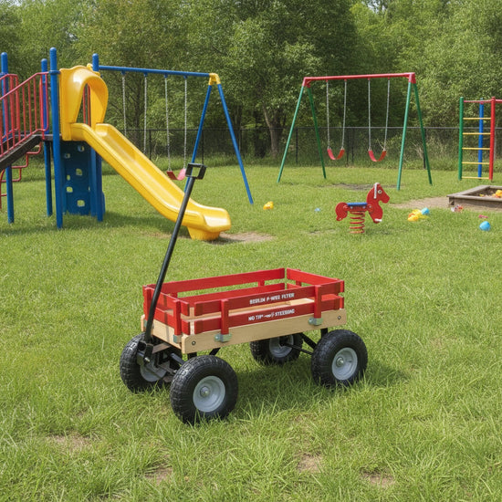 Berlin Big-Foot Kid's Wagon by AmishToyBox.com - Perfect Wagon for Children and Toddlers - Amish Made in Ohio, USA - 10" No-Flat Tires