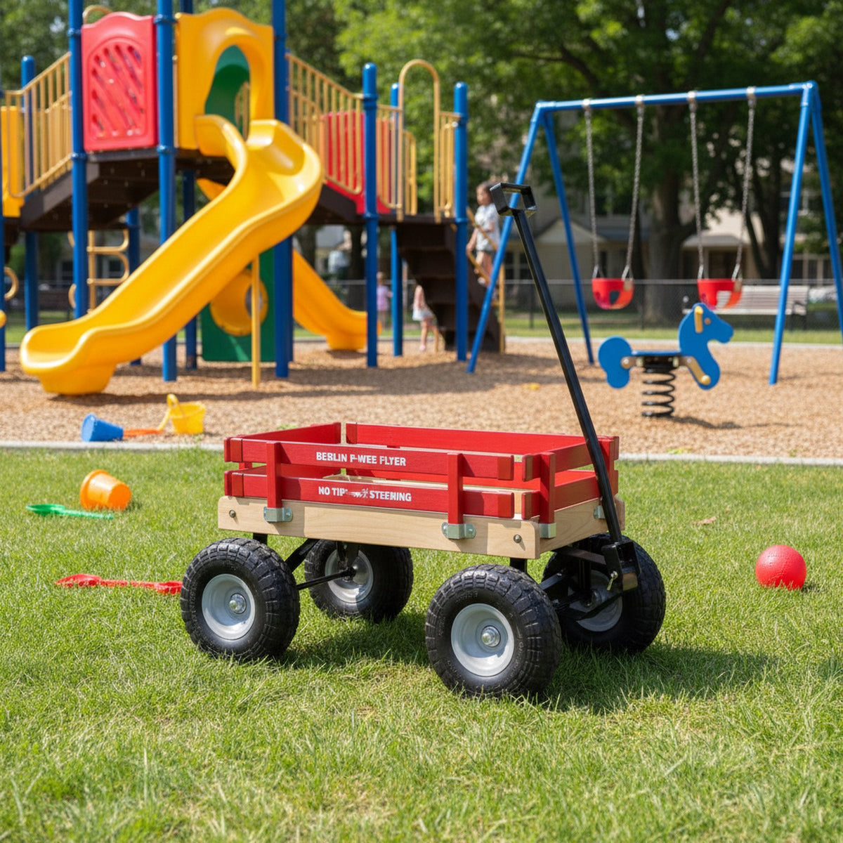 Berlin Big-Foot Kid's Wagon by AmishToyBox.com - Perfect Wagon for Children and Toddlers - Amish Made in Ohio, USA - 10" No-Flat Tires