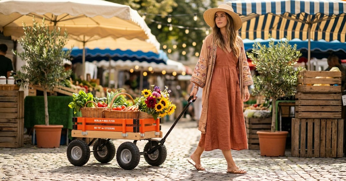 Berlin Big-Foot Kid's Wagon by AmishToyBox.com - Perfect Wagon for Children and Toddlers - Amish Made in Ohio, USA - 10" No-Flat Tires
