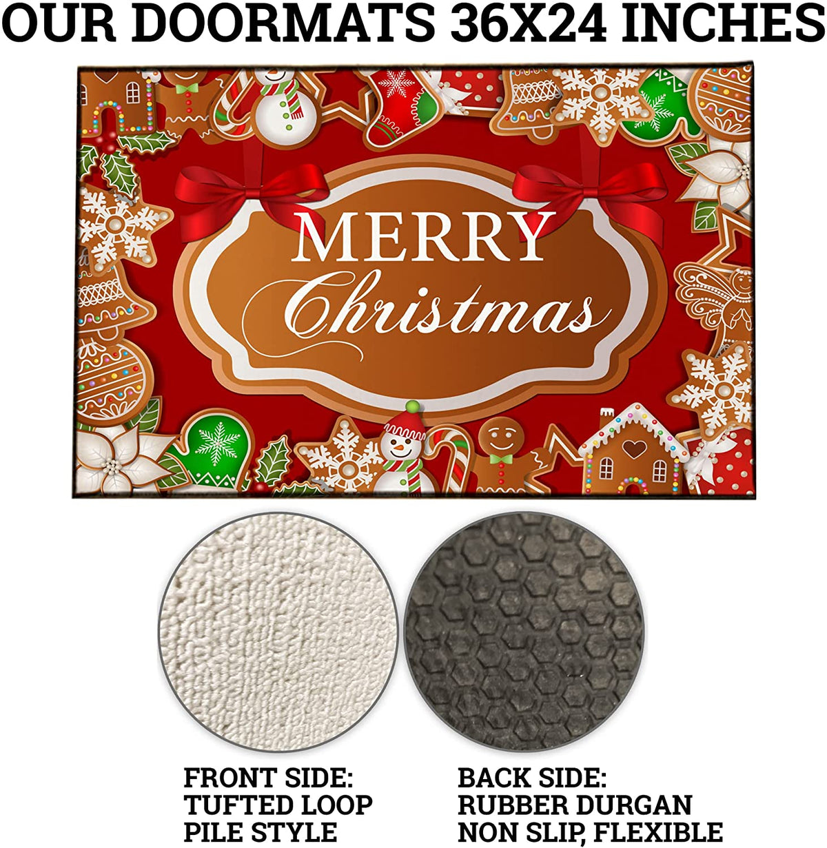 Merry Christmas Gingerbread Doormat