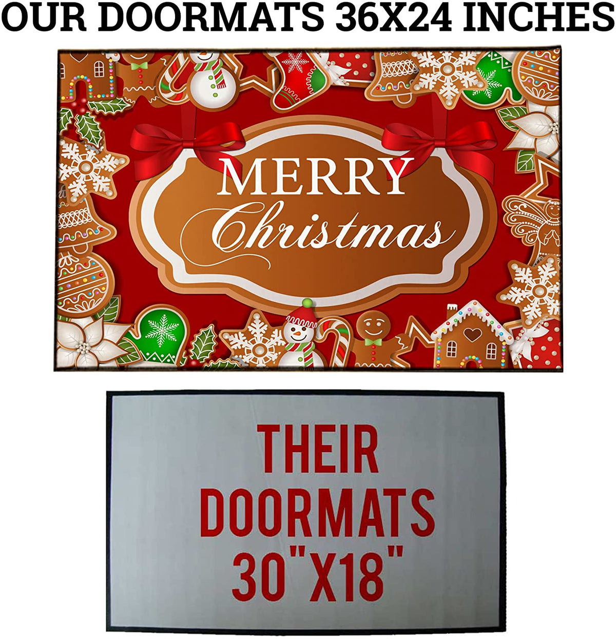 Merry Christmas Gingerbread Doormat