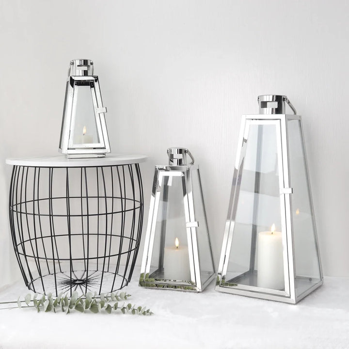 Set of 3-21'' & 16'' &11''High Stainless Steel Lantern