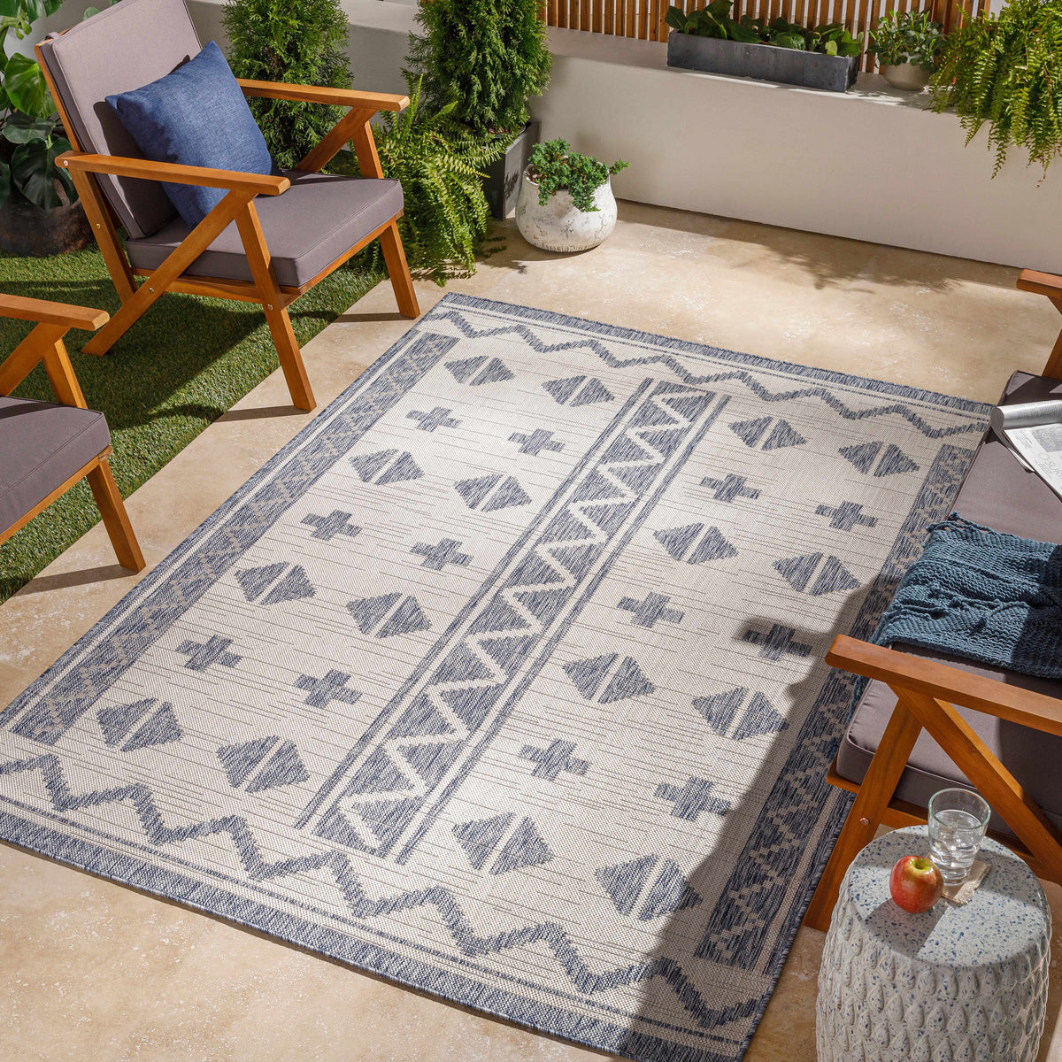 Mangoso Gray Outdoor Area Rug - Clearance