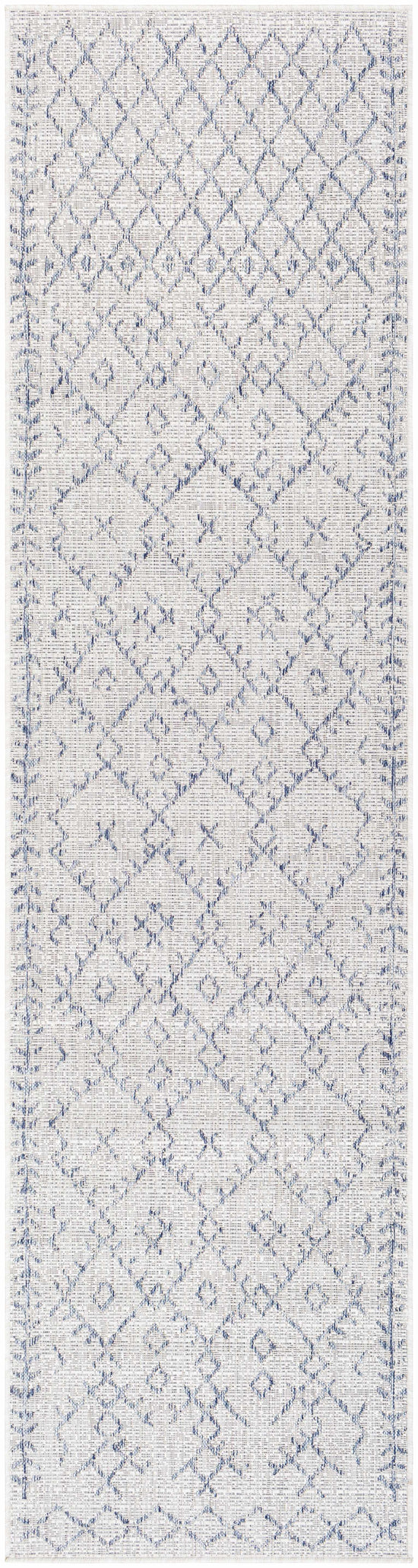 Maunawili Blue Detailed Gray Outdoor Rug - Clearance
