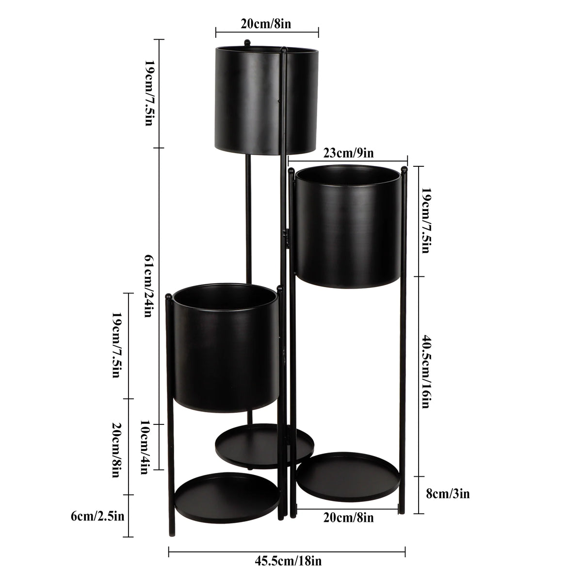 35.5'' High Metal Plant Stand 6 Tier 6 Potted Indoor Flower Pot Stand Holder