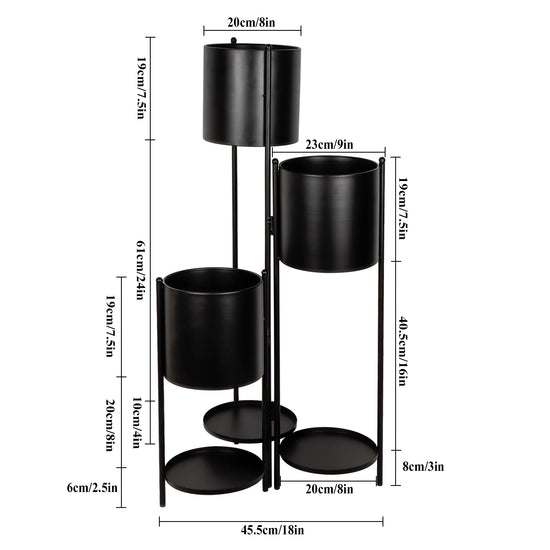 35.5'' High Metal Plant Stand 6 Tier 6 Potted Indoor Flower Pot Stand Holder