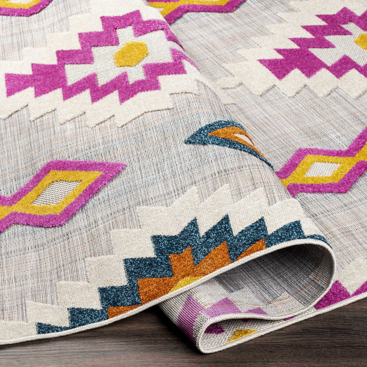 Alburg Southwestern Magenta Outdoor Carpet - Clearance