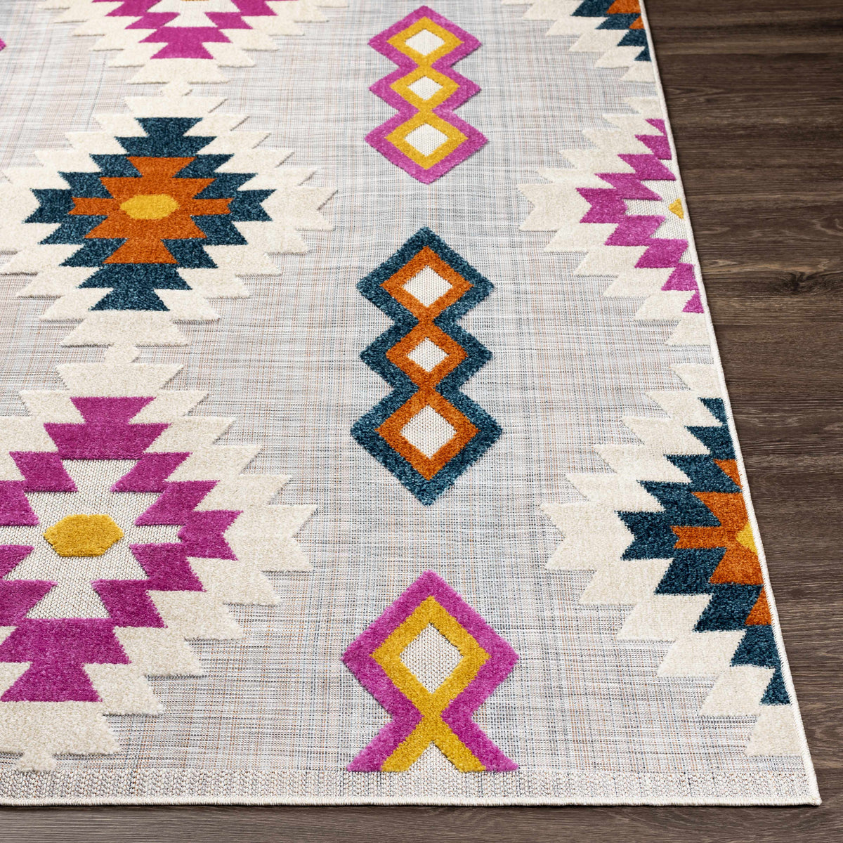Alburg Southwestern Magenta Outdoor Carpet - Clearance