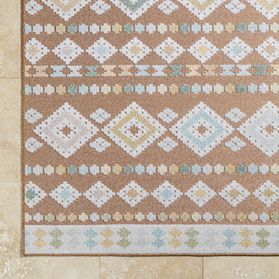 Metta Rust Outdoor Area Rug - Clearance
