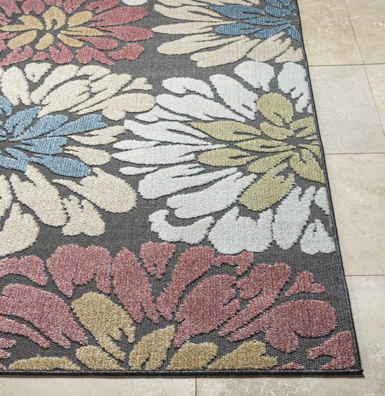 Minga Charcoal Outdoor Area Rug - Clearance