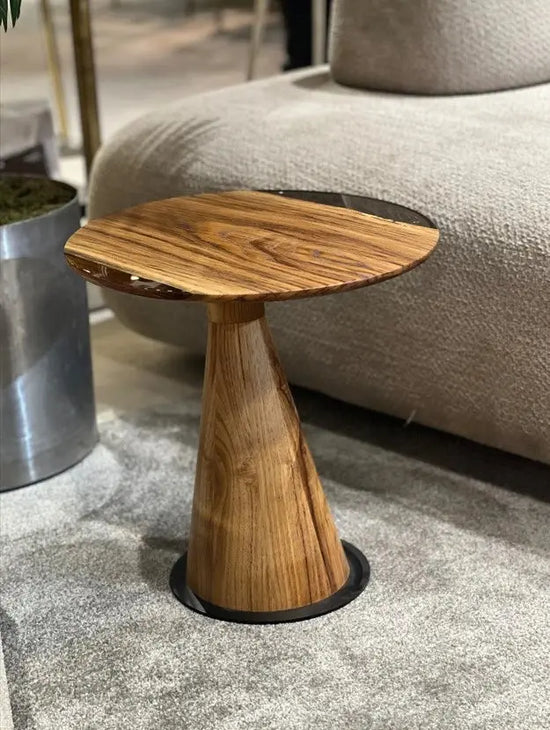 Mushroom Side & End table Made of Walnut and Epoxy Resin