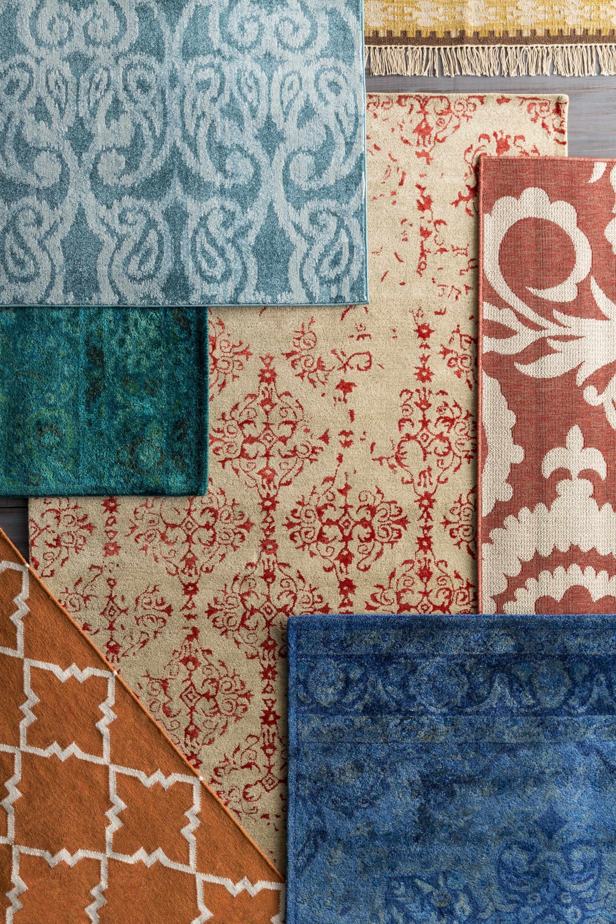 Alburnett Burnt Orange Floral Outdoor Rug - Clearance