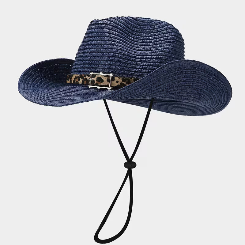 Leopard Print Belt Sun Hat