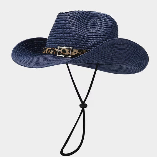 Leopard Print Belt Sun Hat