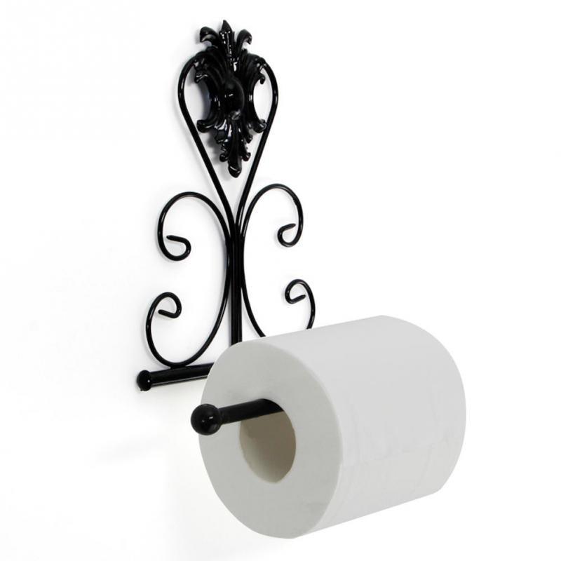New Arrival Classic Bathroom accessories Vintage Iron Toilet Paper Towel Roll Holder Bathroom Wall Mount Rack Toilet Paper Roll Holder Cast Iron Wall Mounted Toilet Tissue Holder  European Victorian Design