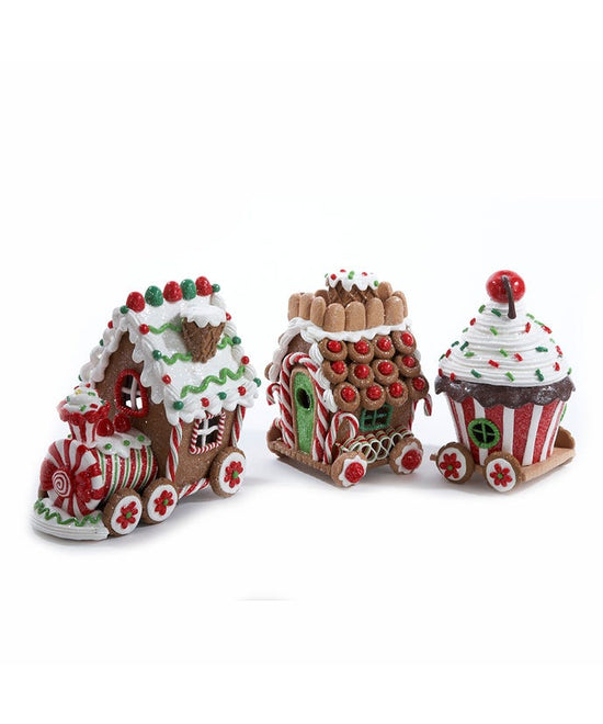 Gingerbread Train Set - 3 Piece LED Illuminated