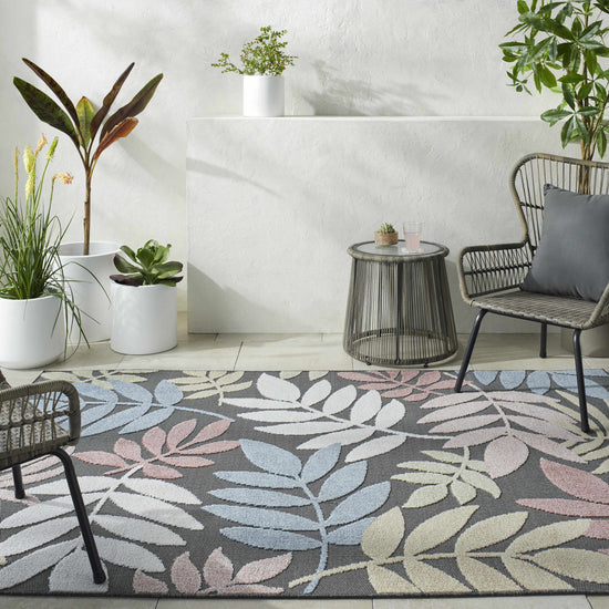 Nasha Charcoal Outdoor Area Rug - Clearance