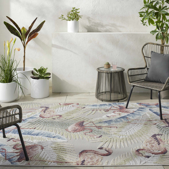 Nayan Light Slate Outdoor Area Rug - Clearance