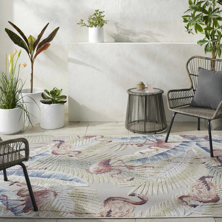 Nayan Light Slate Outdoor Area Rug - Clearance