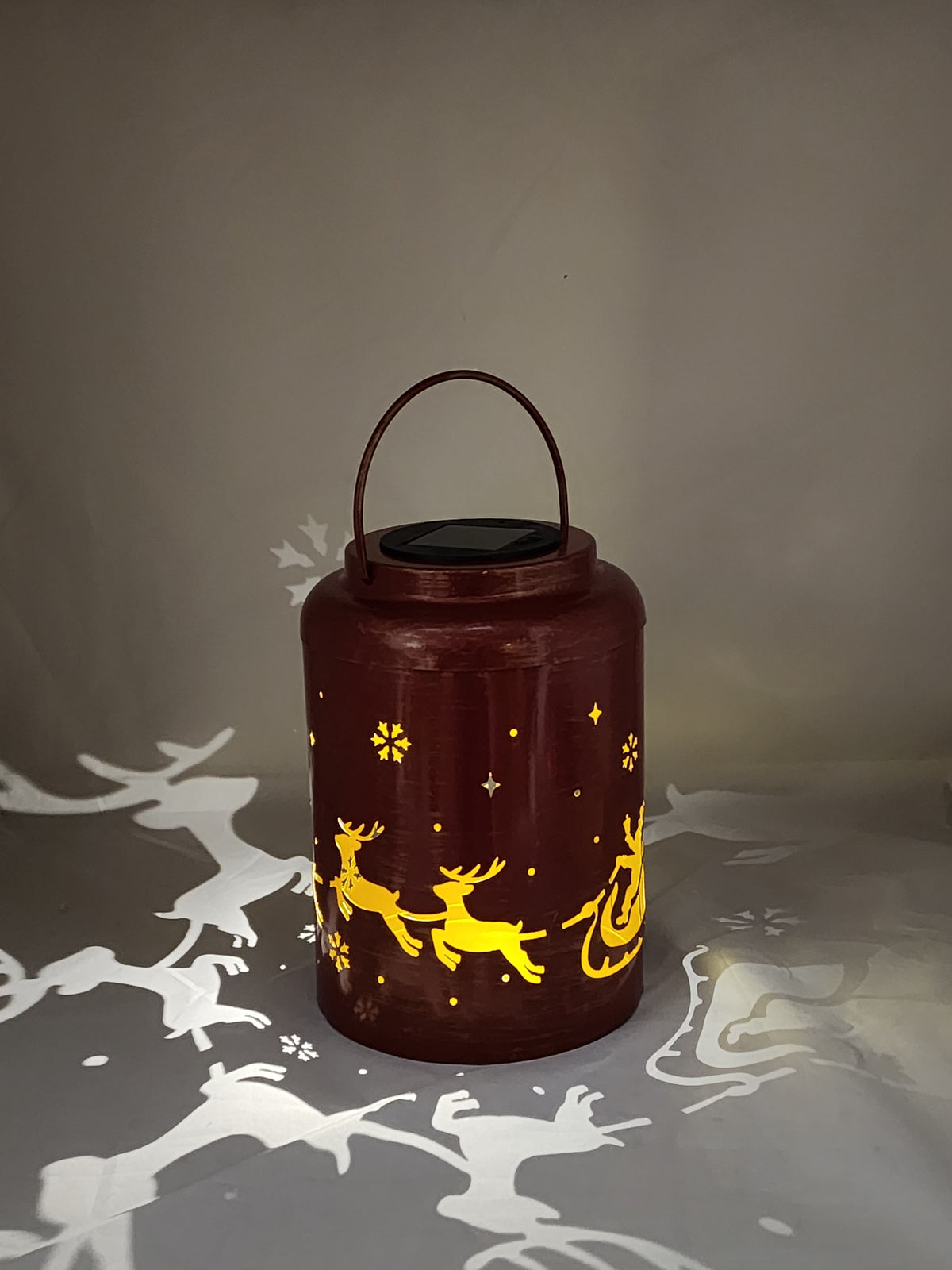 Solar Santa Lantern Luminary - 8 Inch