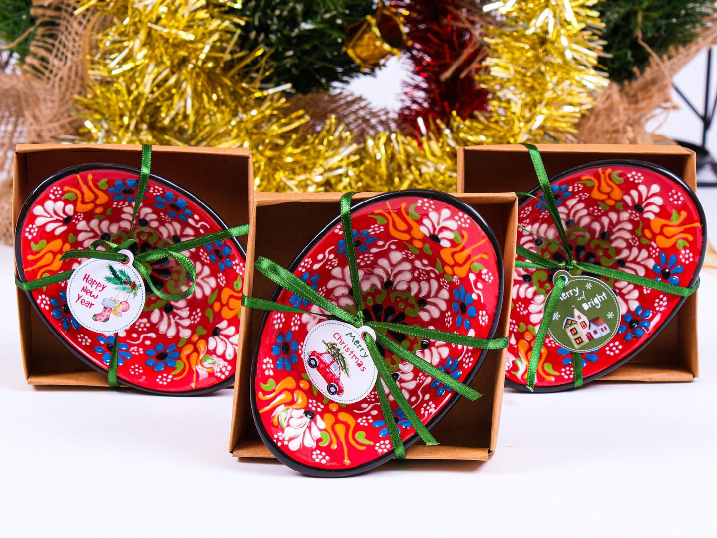 🕌 Handmade Turkish Cini Bowl – Christmas Gift - Olive Oil Dipping Dish