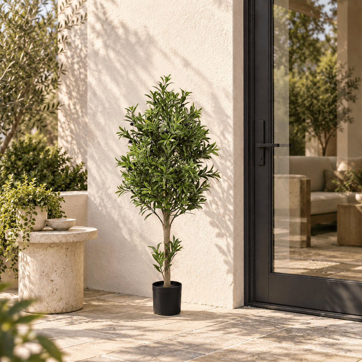 Olive Artificial Tree 47.2in – UV Resistant