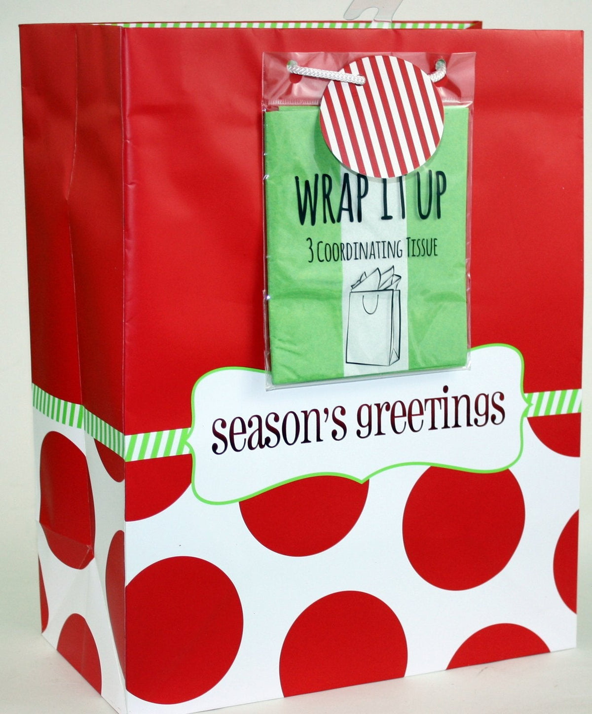 Traditional Gift Bag With Matching Tissue - Holiday Cheer Large