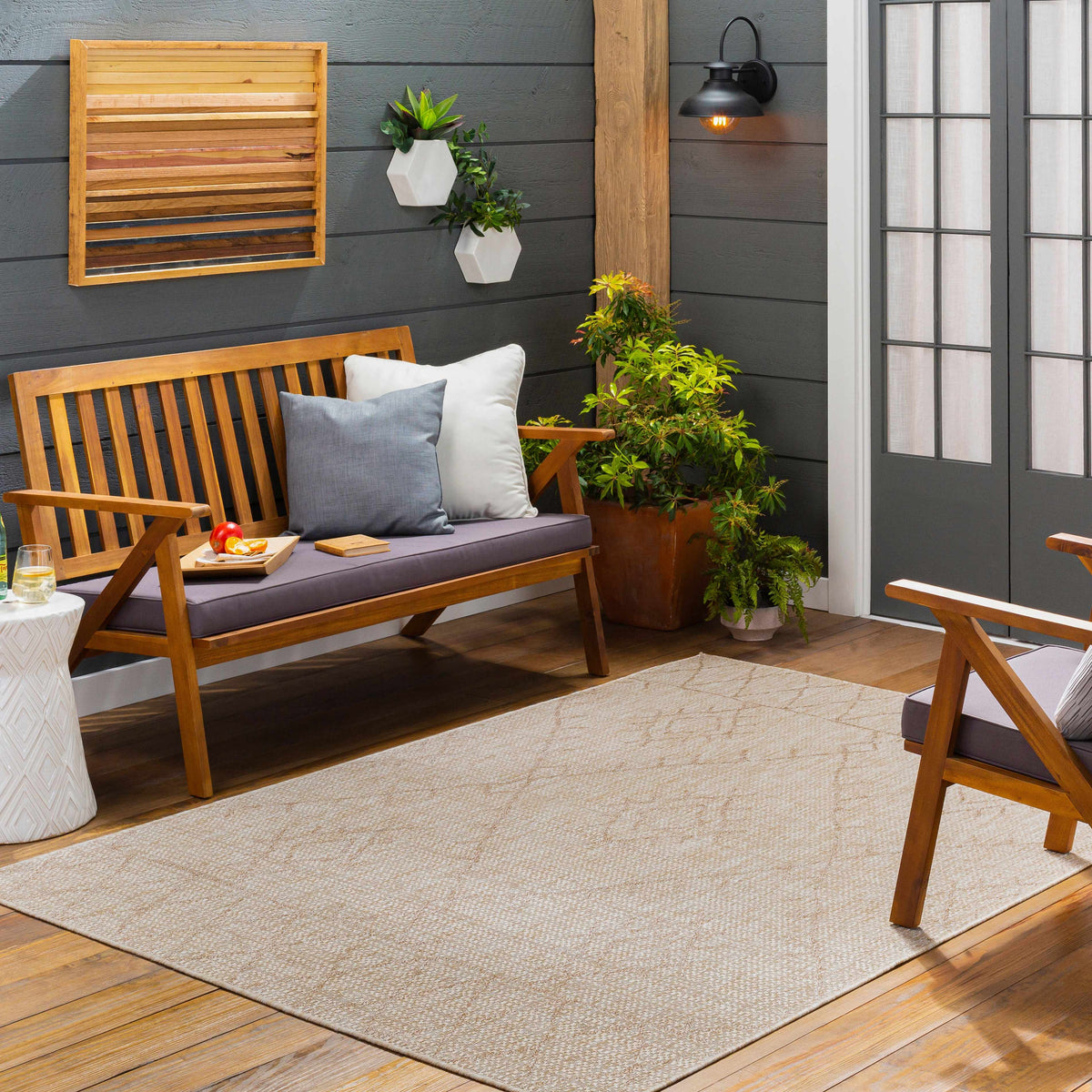 Marwood Brown Nordic Outdoor Rug - Clearance