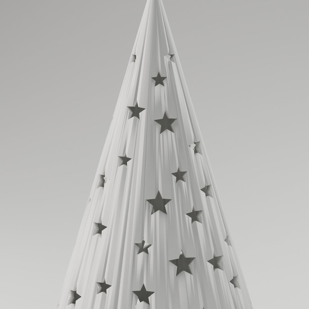 Starry Cone Tree Luminary — 3D Printed, White