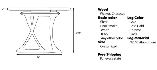 Custom Epoxy Resin Dining Room Table | Osso Dining Table
