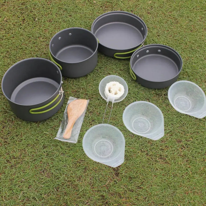 Arbaglobal 10 Piece Non Stick Camping Cookware Set
