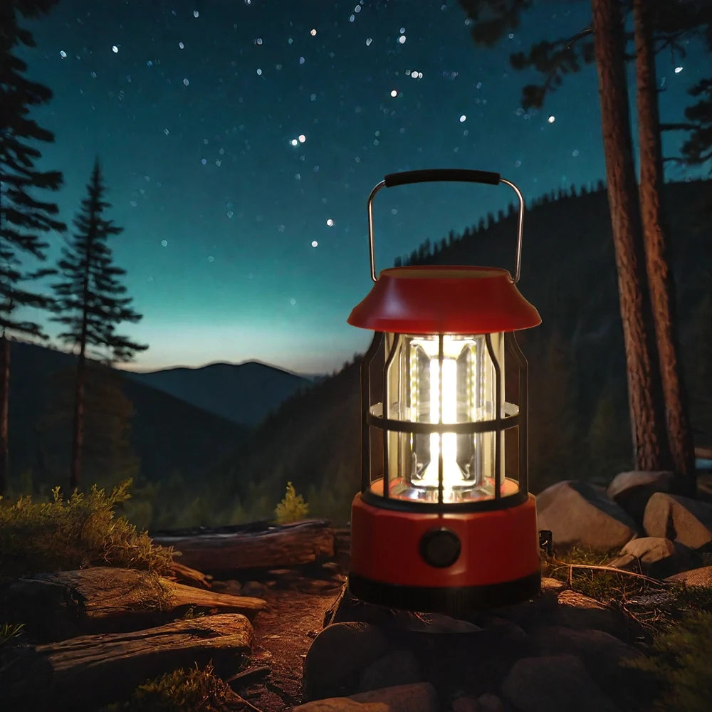 Set of 2 LED Solar Camping Lantern Dimmable