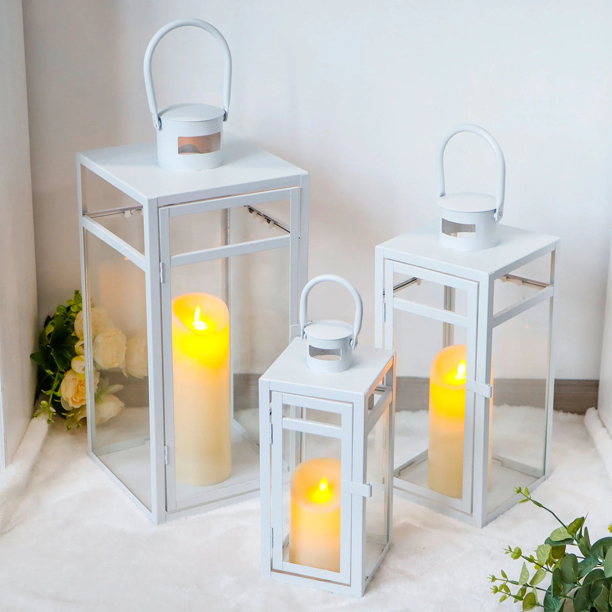 Set of 3 Metal Candle Lantern-12/15/19"