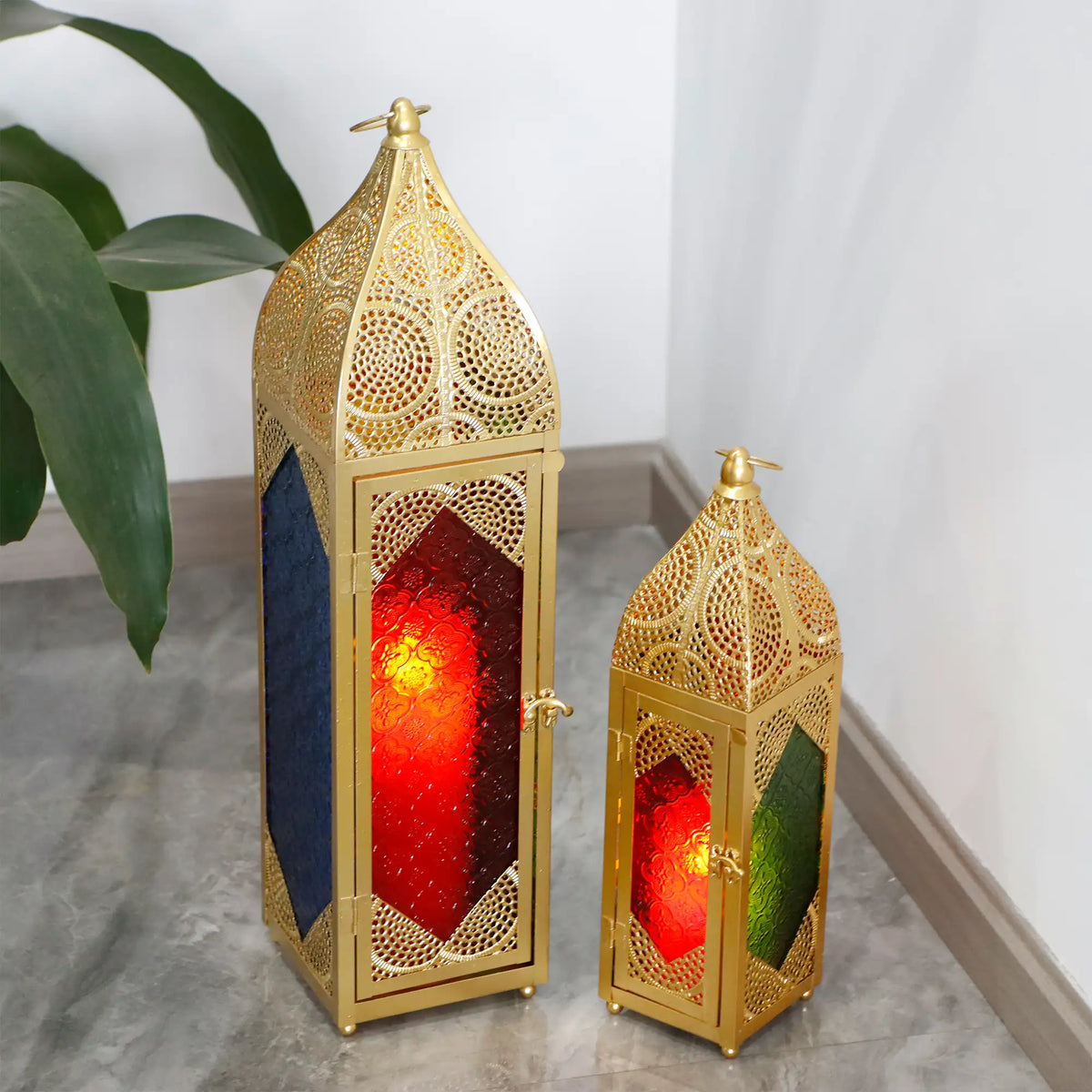 Set of 2 Moroccan Candle Lanterns Candle Holder