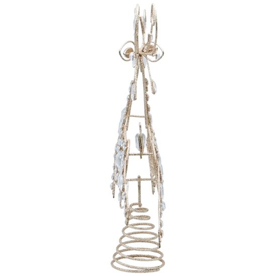 Crystal & Wire Reindeer Treetopper - 13 Inch