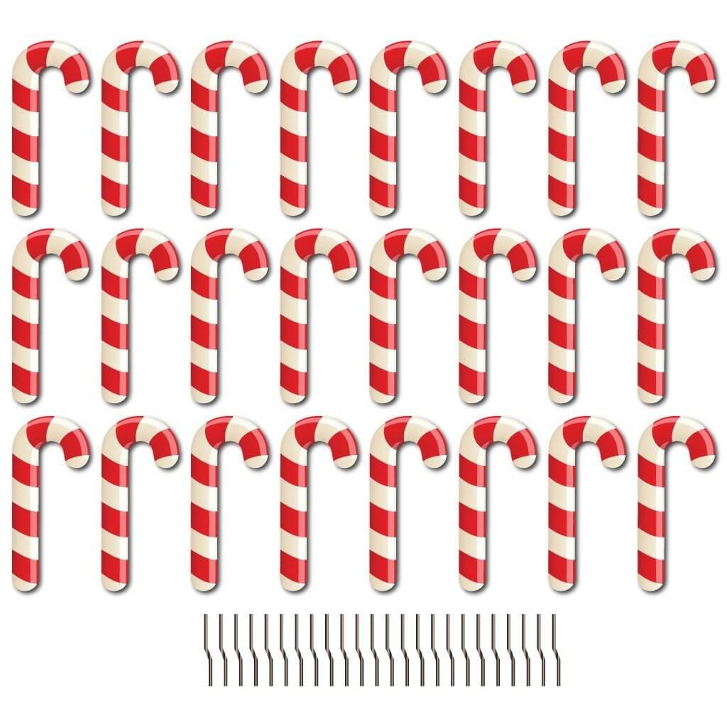 Candy Cane Christmas Pathway Marker Yard Cards 24 piece set