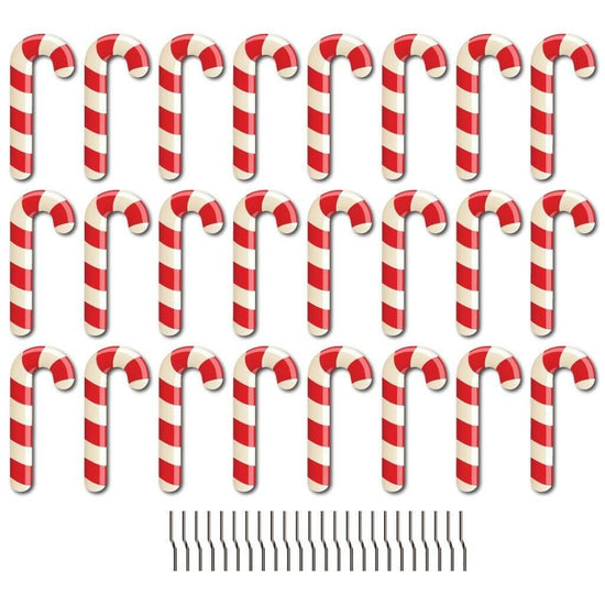 Candy Cane Christmas Pathway Marker Yard Cards 24 piece set