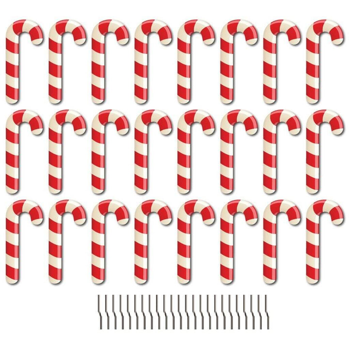 Candy Cane Christmas Pathway Marker Yard Cards 24 piece set
