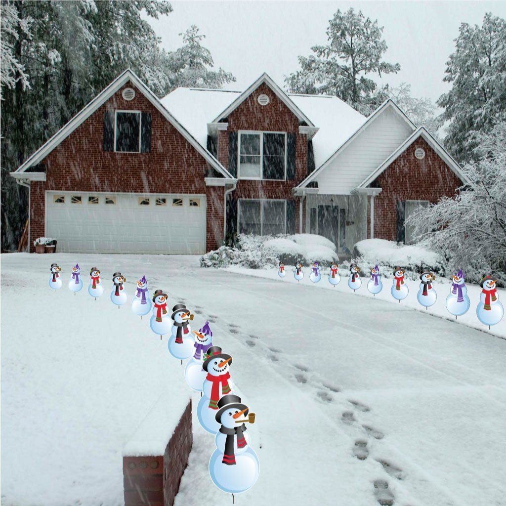 Snowmen Christmas Pathway Markers - 20 piece set