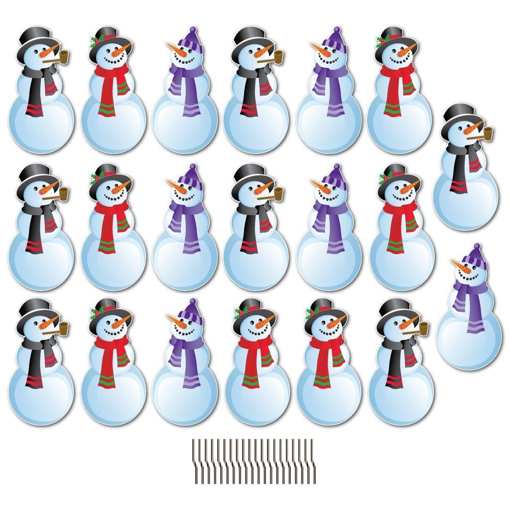 Snowmen Christmas Pathway Markers - 20 piece set