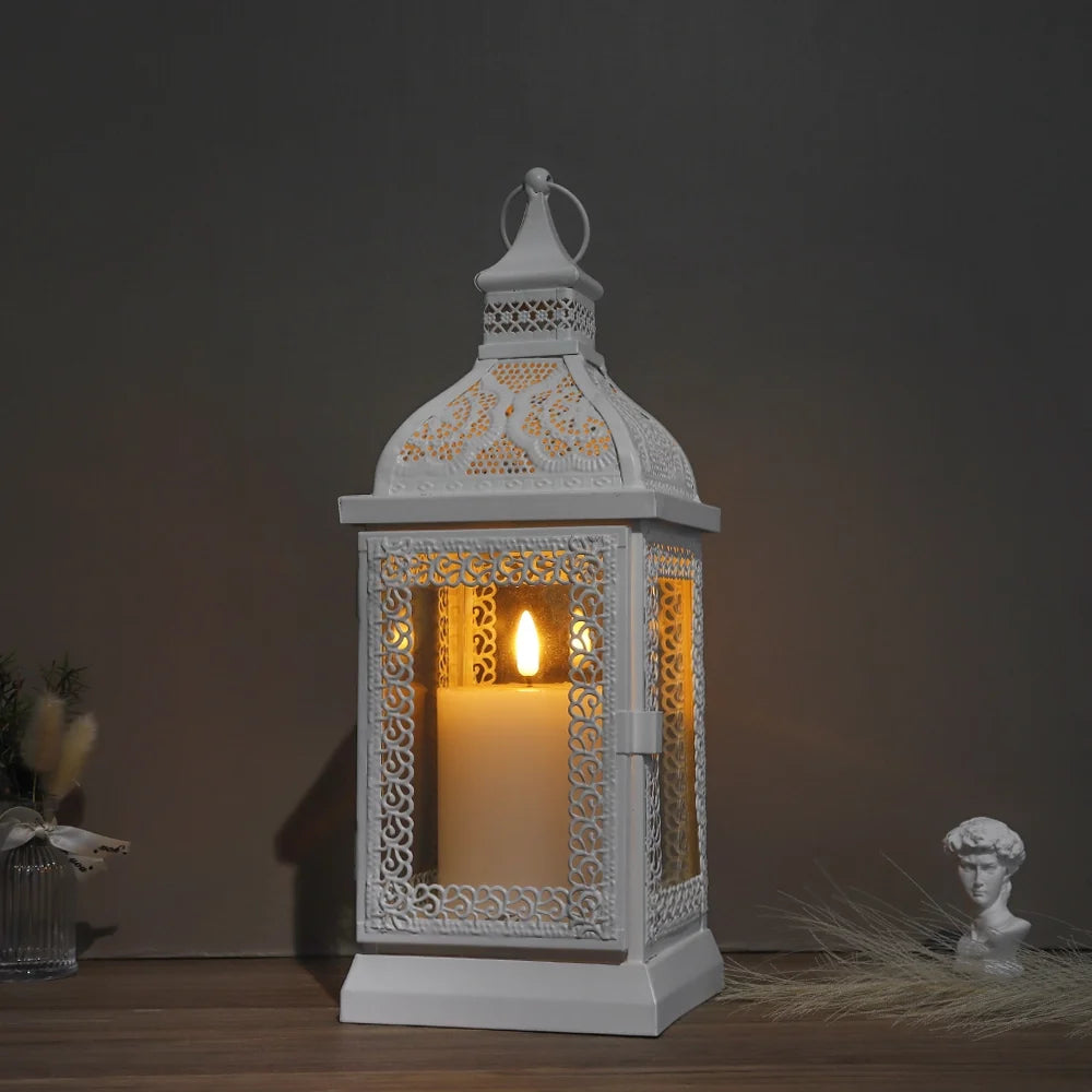19'' High Decorative Hanging Lantern (Cream)