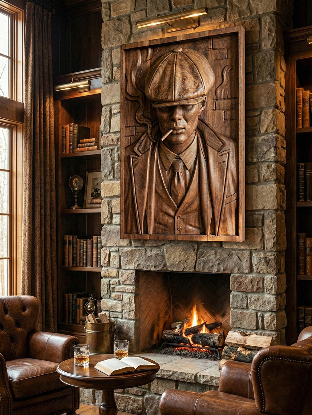 Peaky Blinders: Thomas Shelby 3D Wooden Relief Wall Art Carving