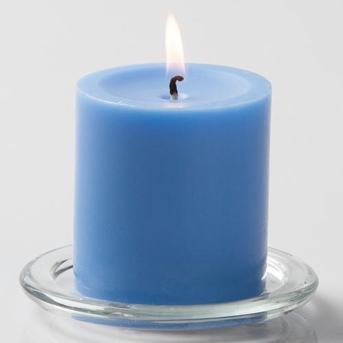 Pillar Candle Light Blue 3 inch