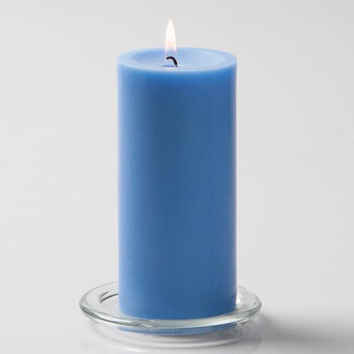 Pillar Candle Light Blue 6 inch