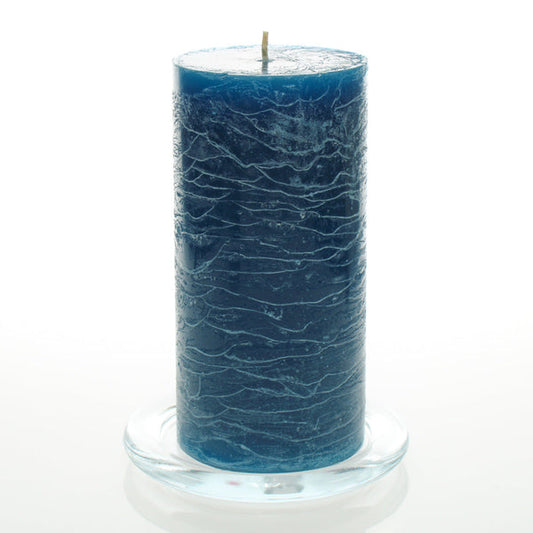 Pillar Candle 6in - Navy Blue Rustic