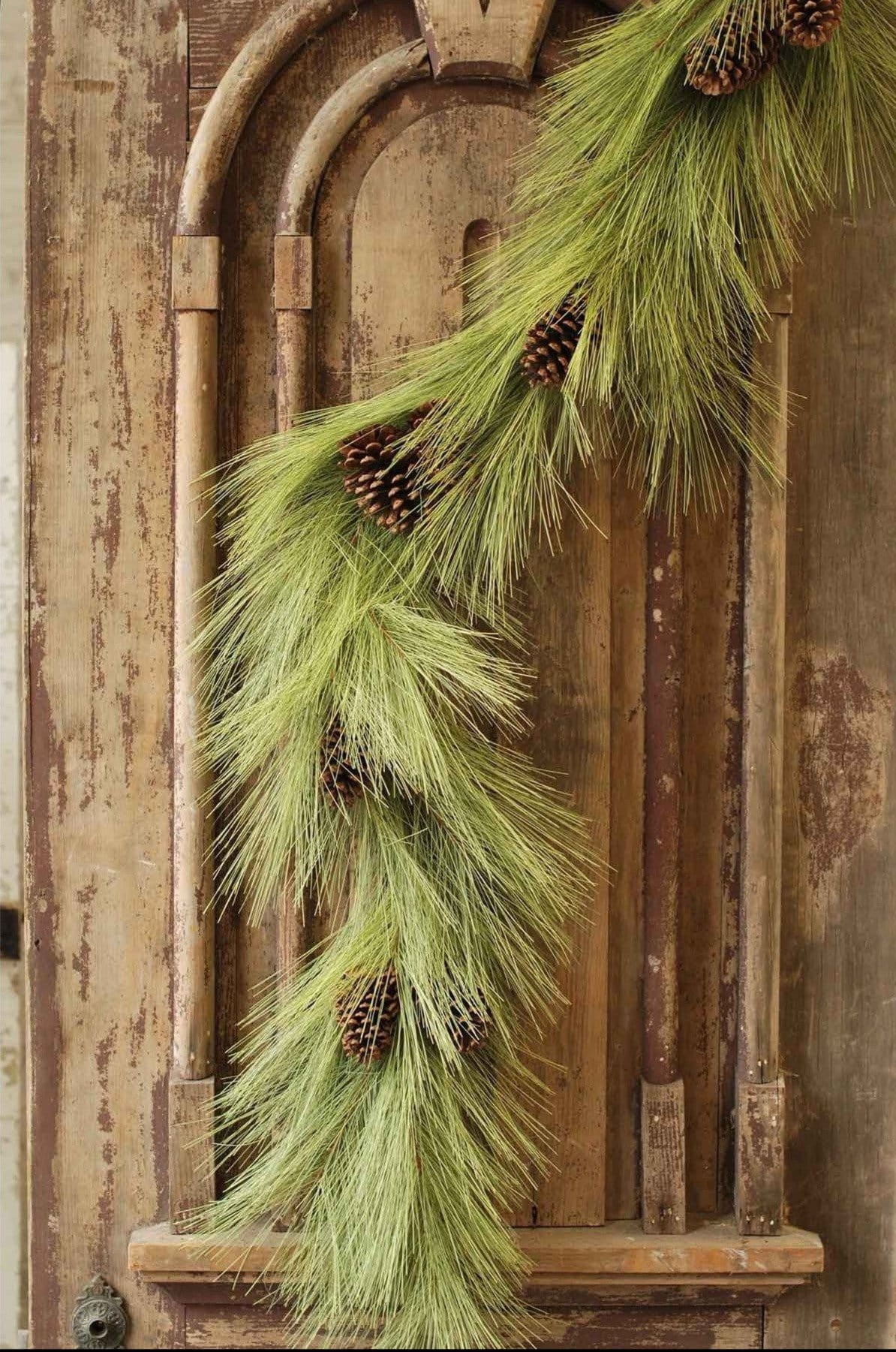 6' Faux Long Needle Pine Garland, realistic greenery decor for mantel, staircase or doorway from Cedar & Spice Gifts