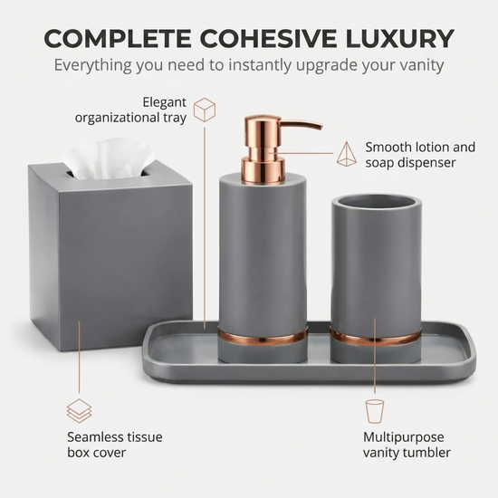 Acrylic Bathroom Set – Elegant Haven, 4 Piece