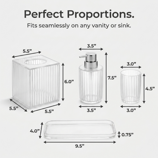 Acrylic Bathroom Set – Shirah, 4 Piece